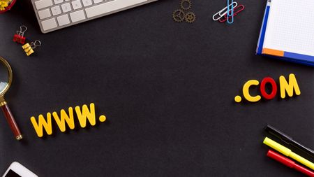 WWW and COM domain name technology concept