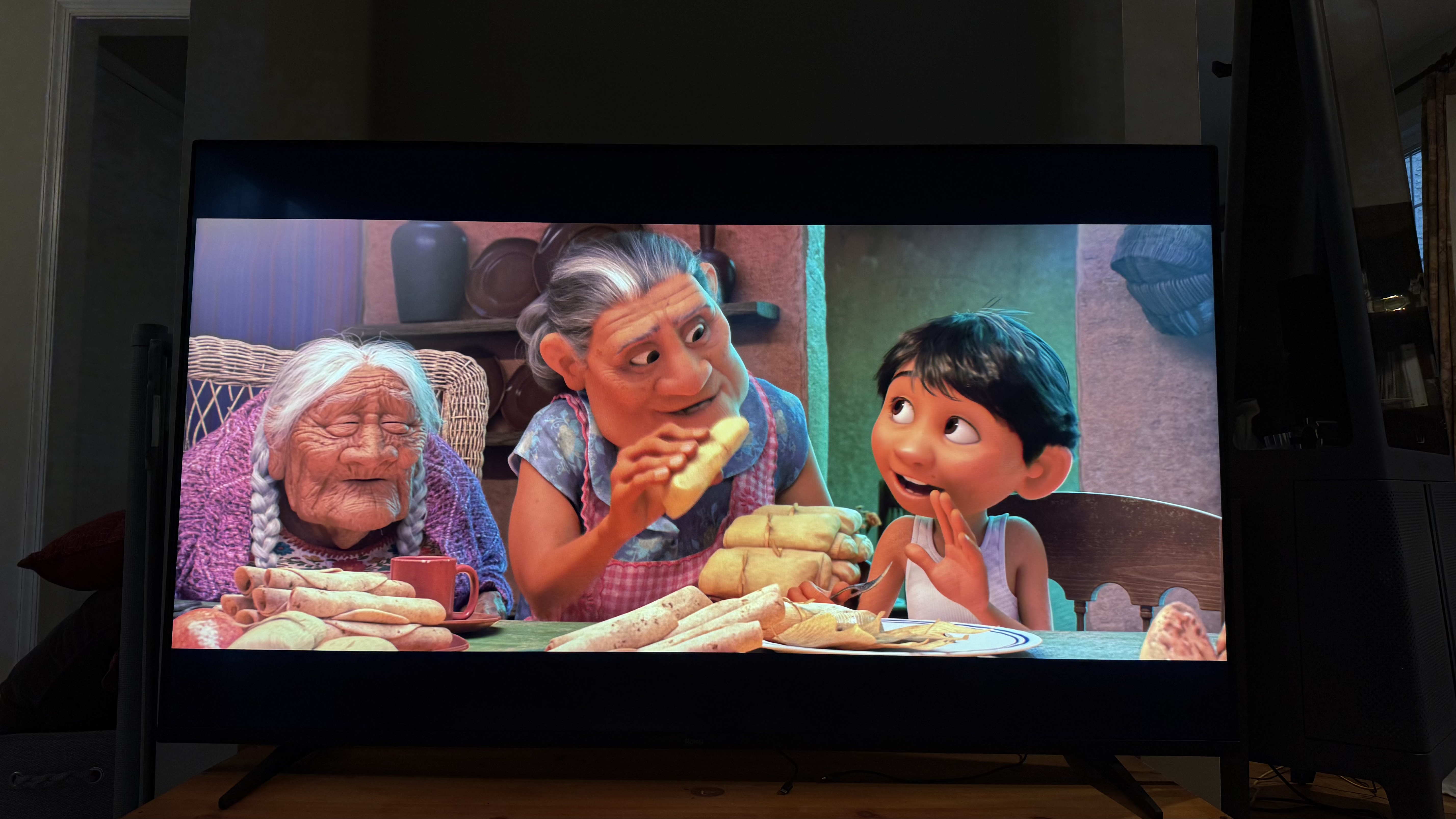 Roku Pro Series TV (2025) showing image from Coco animated movie
