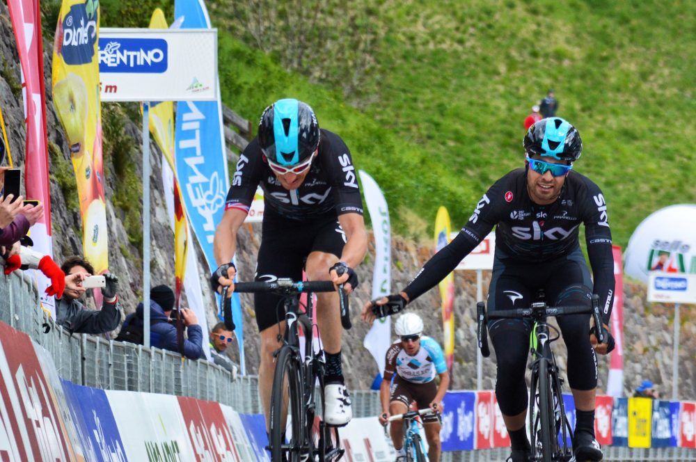 Geraint Thomas winning the stage three of the Tour of the Alps