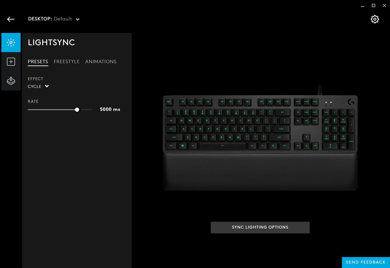 Of course lighting customization is at the heart of the Logitech's new software and a simple button will synchronize all your lighting