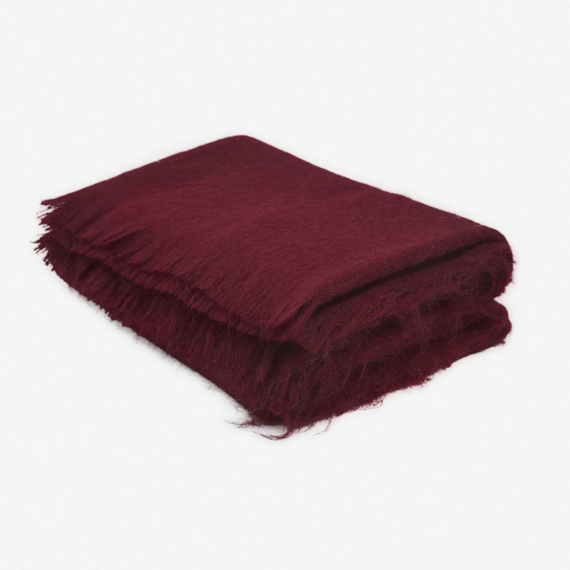 Burgundy mohair throw