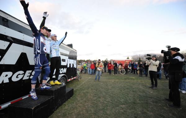The men&rsquo;s podium (L to R): Luke Keough, Jeremy Powers, Adam Myerson.