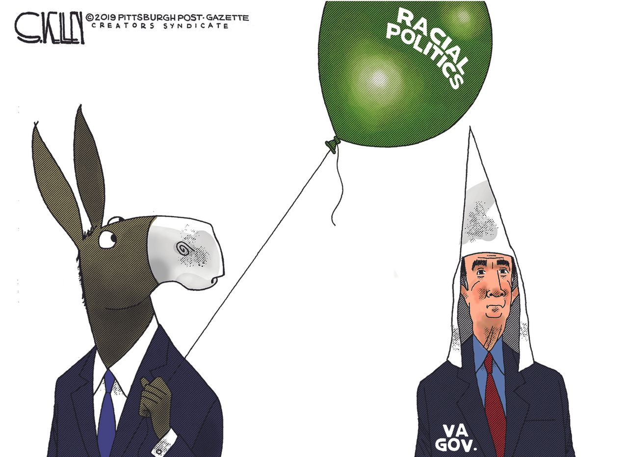 Political&amp;amp;nbsp;Cartoon&amp;amp;nbsp;U.S. Ralph Northam KKK democrats racism