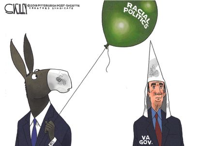 Political&nbsp;Cartoon&nbsp;U.S. Ralph Northam KKK democrats racism