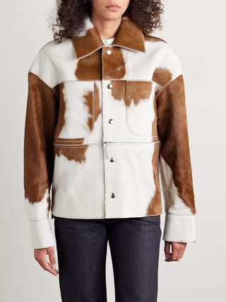 Highlands Convertible Paneled Calf Hair Jacket