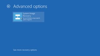 Windows 10's system image recovery option in settings