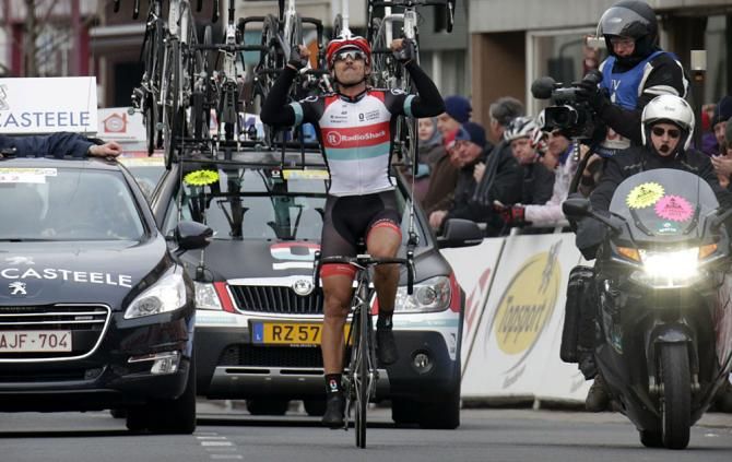 A triumphant Fabian Cancellara (RadioShack - Leopard)
