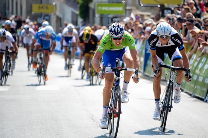 Arnaud D&eacute;mare (FDJ) beats Ramon Sinkeldam (Giant-Shimano) to the line