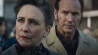 Vera Farmiga as 'Lorraine' and Patrick Wilson as 'Ed' in The Conjuring: Last Rites