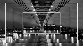 How to resize an image in Photoshop. Concentric photos of a bridge