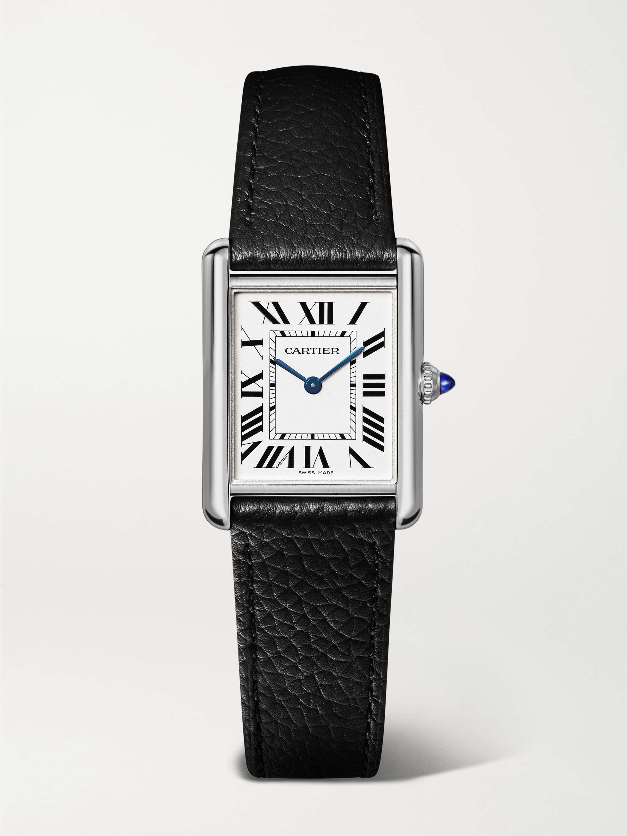 Tank Must De Cartier 33.7mm Stainless Steel and Leather Watch