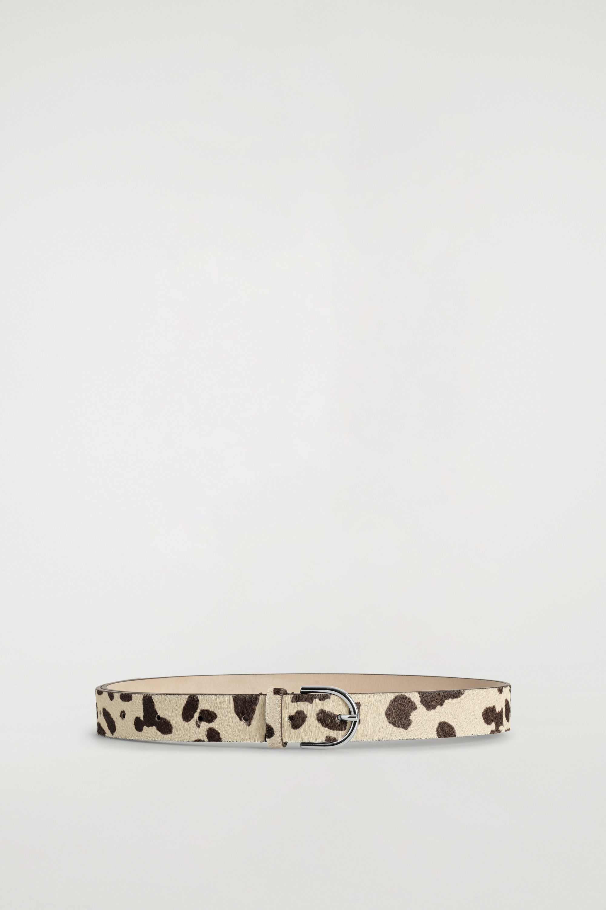 Animal-Print Pony Hair-Effect Leather Belt