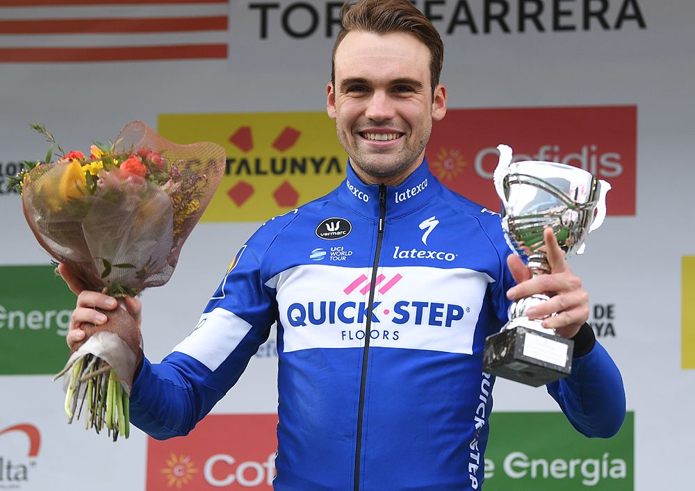 Maximilian Schachmann (Quick-Step Floors) in the breakaway before winning stage 6 of the Volta a Catalunya.