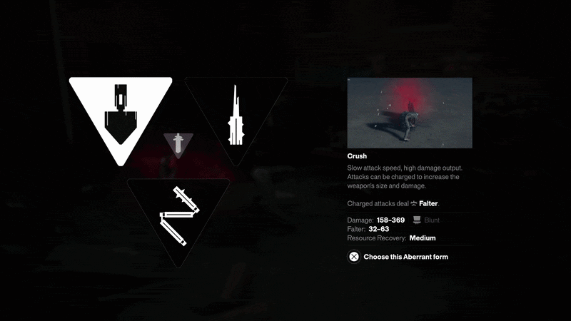Secondary weapon forms in Control Resonant