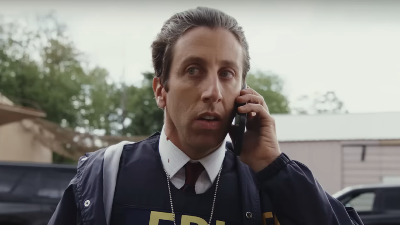 Simon Helberg on the phone in Poker Face