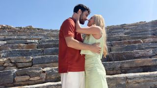 Rafael Kariotakis and Danielle C. Ryan in A Greek Recipe for Romance