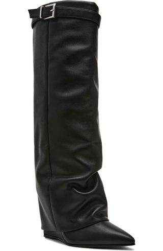 Corenne Foldover Shaft Pointed Toe Knee High Boot