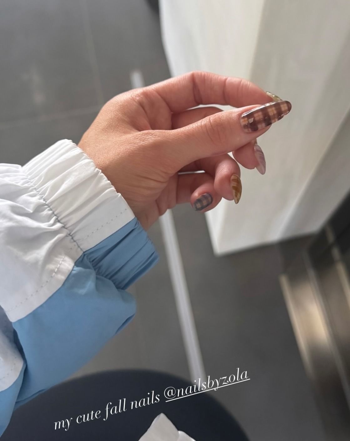 Photo of Kylie Jenner's jelly plaid nails