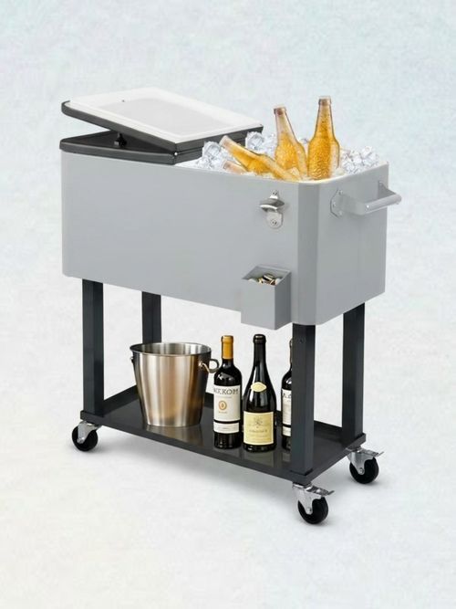 80 Qt Rolling Ice Chest Cooler Cart&nbsp;