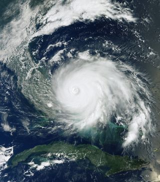 Hurricane Dorian as seen by the European Space Agency's Copernicus Sentinel-3 satellite at 11:16 a.m. EDT (1516 GMT) on Sept. 2, 2019.