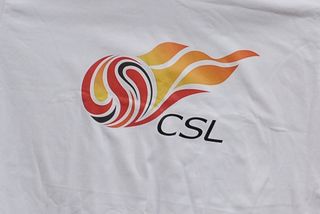 The Chinese Super League logo on a white T-shirt