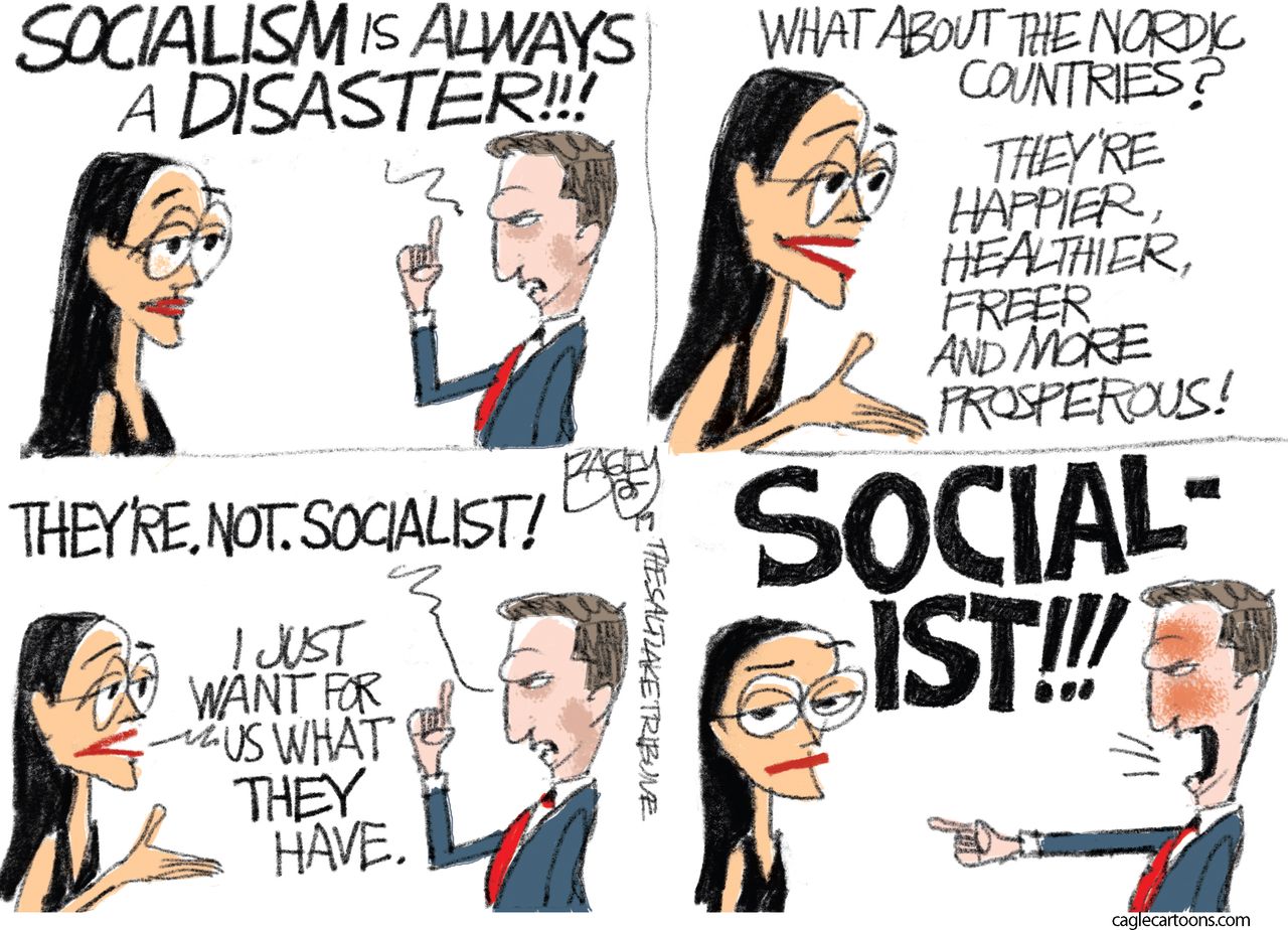 Political&amp;amp;nbsp;Cartoon&amp;amp;nbsp;U.S. Alexandria Ocasio Cortez Socialism Chris Stewart Welfare Taxes