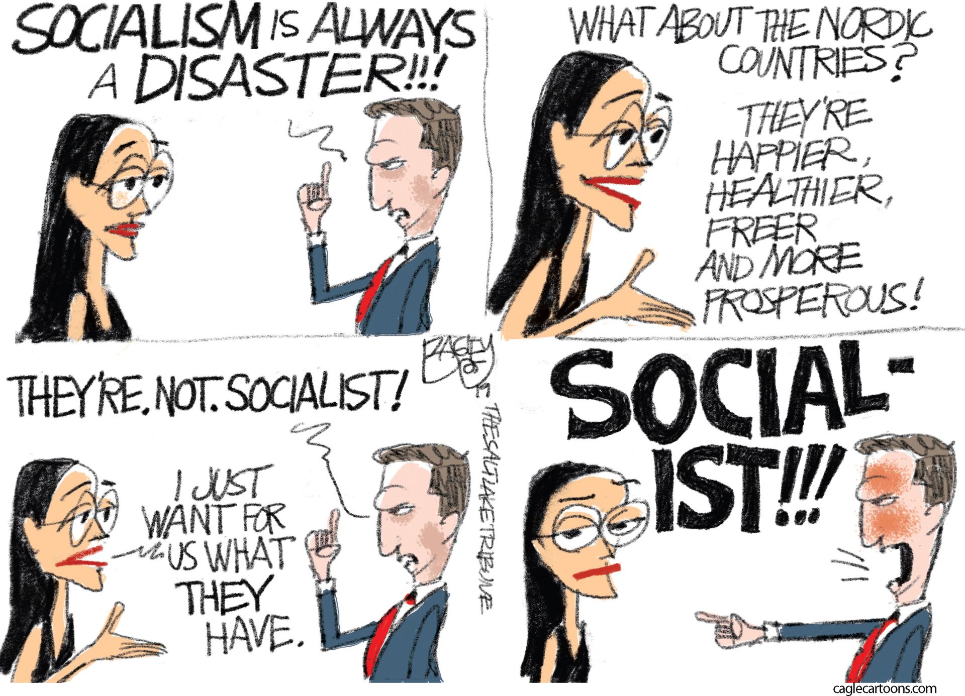 Political Cartoon U.S. Alexandria Ocasio Cortez Socialism Chris Stewart ...