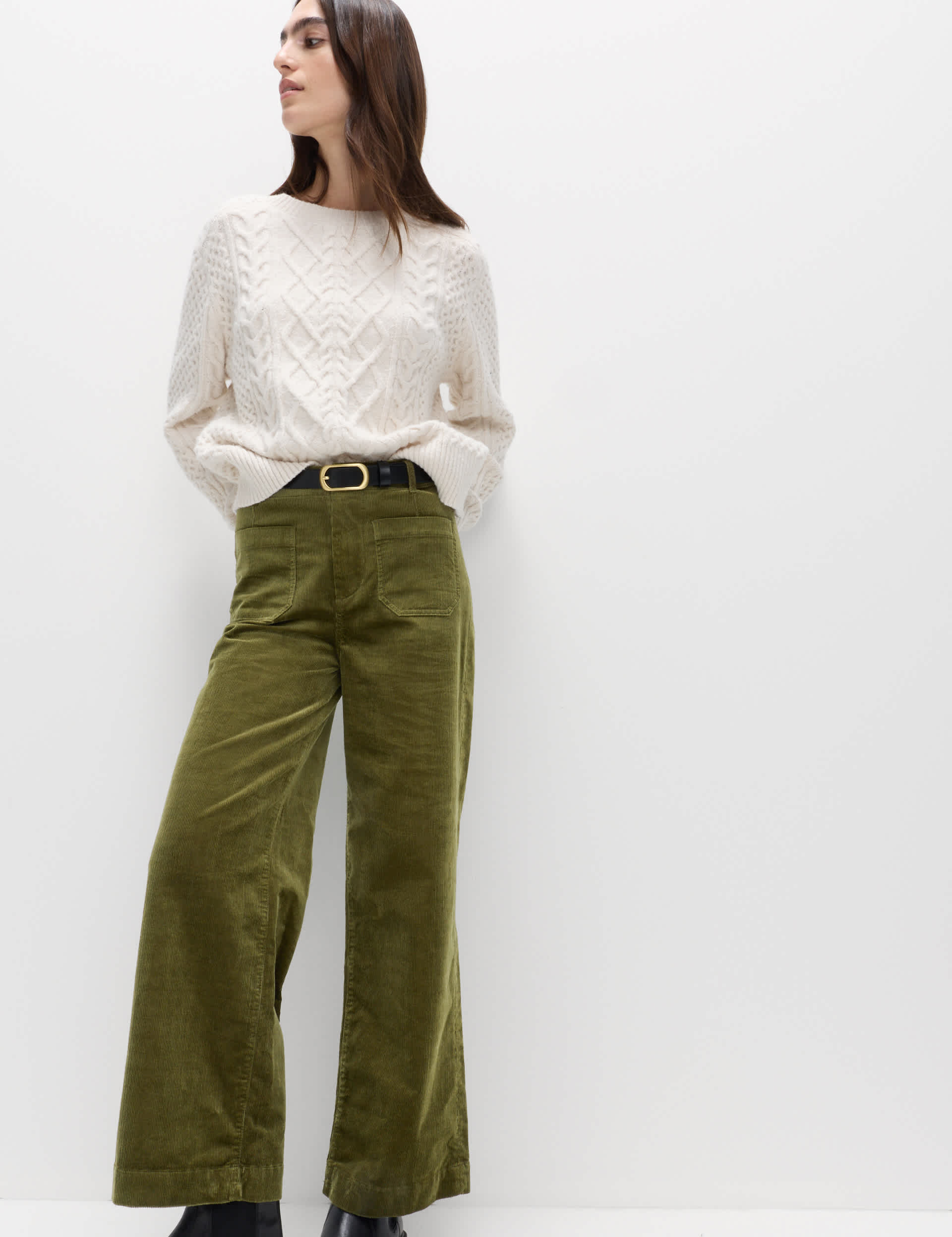 Cord Wide Leg Trousers