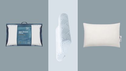 A collection of the best pillows for side sleepers, including Bensons for Beds, Tempur, and Piglet in Bed pillows