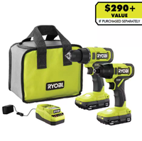 Ryobi One Plus 18V Cordless 2-Tool Combo Kit