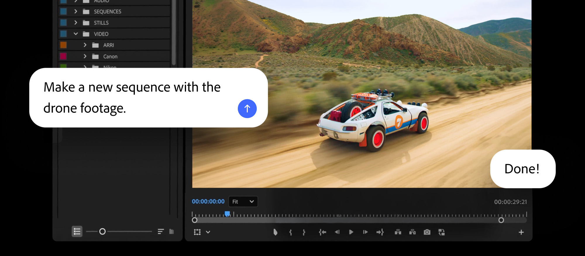 Screenshot of AI Assistant in Adobe Premiere