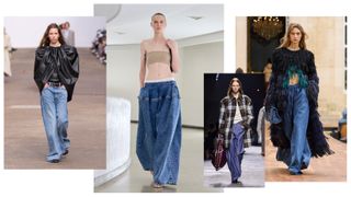 The wide-leg denim trend at Stella McCartney, Aläia, Gabriela Hearst, Bottega Veneta Spring 2025 shows