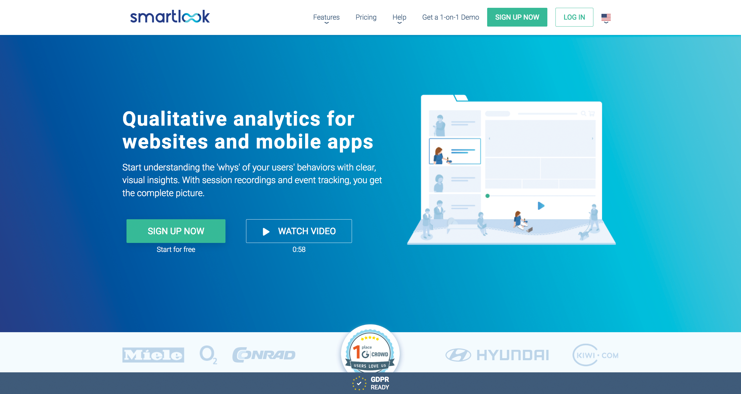 Smartlook landing page