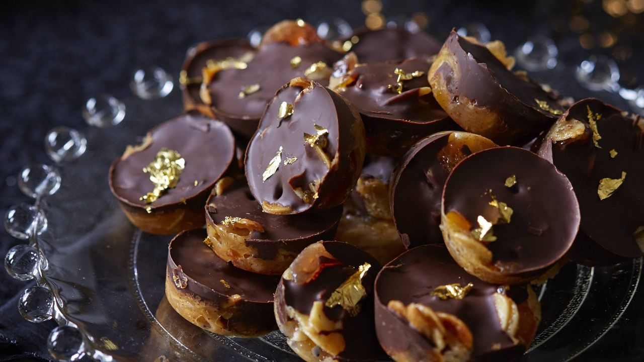 Orange, cherry and almond florentine bites