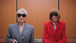 Meryl Streep and Anna Wintour in an elevator together for Vogue