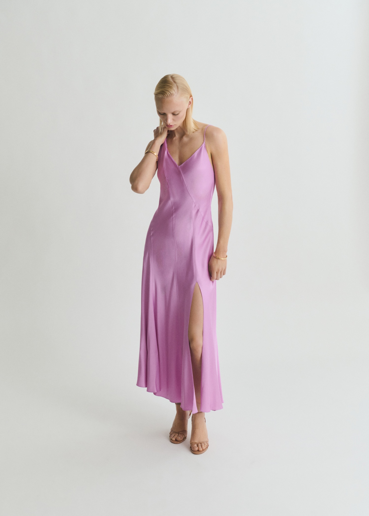 MANGO, Asymmetrical Satin Dress - Women | Mango United Kingdom