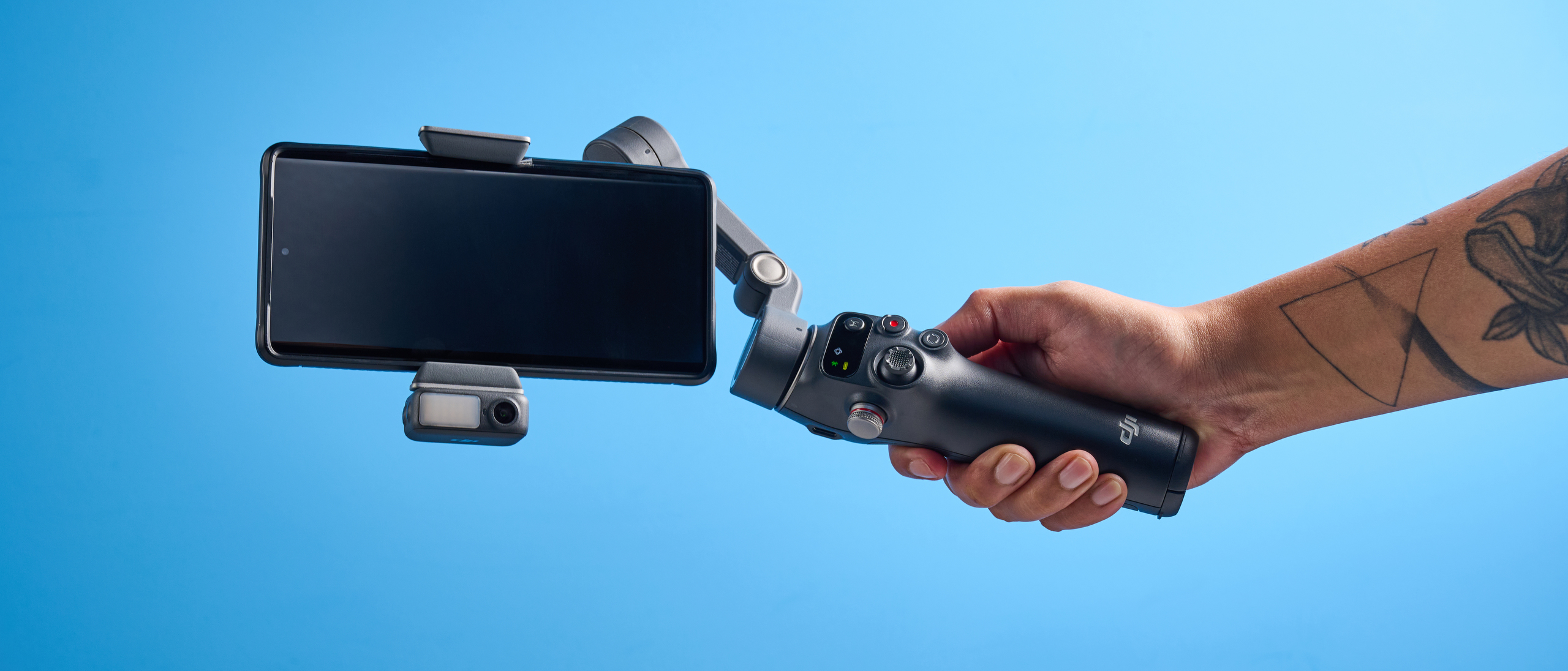 A DJI Osmo Mobile 8 pocket-sized mobile gimbal