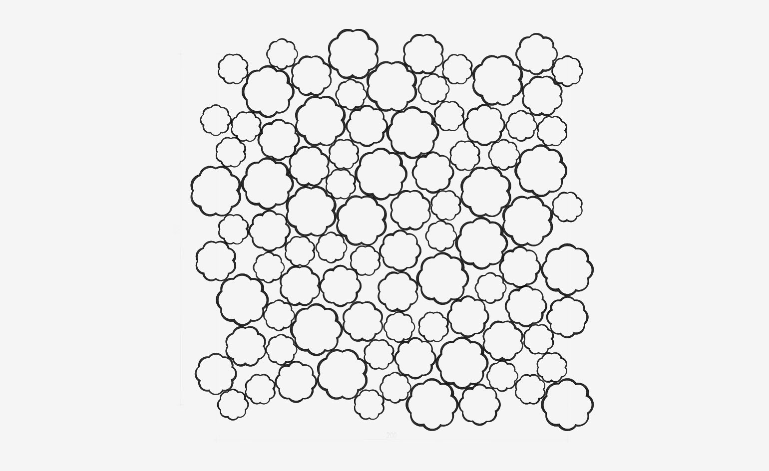 Sketch of the organic pattern, which is capable of growing and expanding alongside