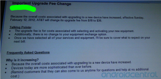 AT&T doubles upgrade fee