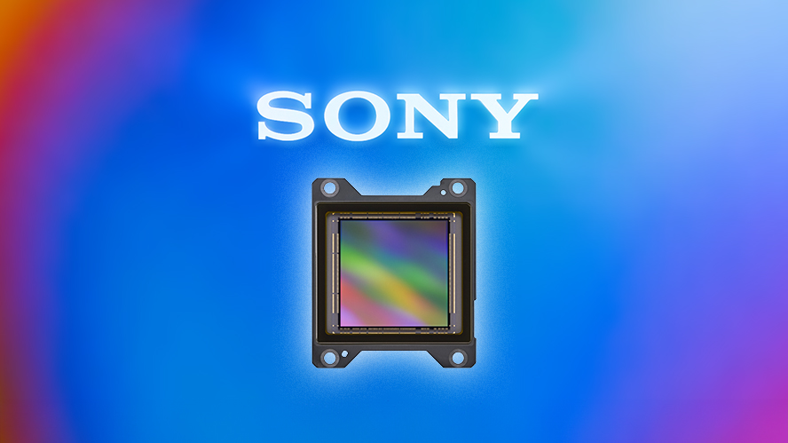 Sony IMX949 sensor against a colorful background with the Sony logo