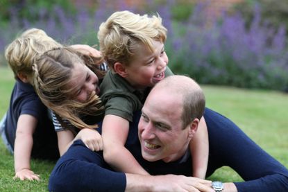 Prince William, with children Prince George, Charlotte and Louis