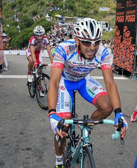 Miguel Angel Rubiano (Androni Giocattoli) finished in 14th for the stage, 49 seconds behind Contador.