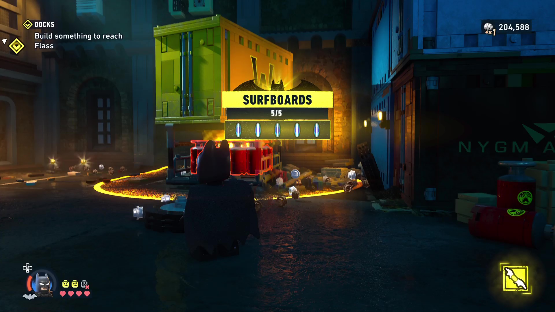 Surfboard locations in Lego Batman Legacy of the Dark Knight