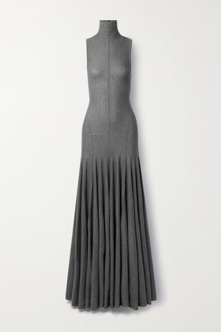 Khaite Romee Open-Back Draped Merino Wool Maxi Dress