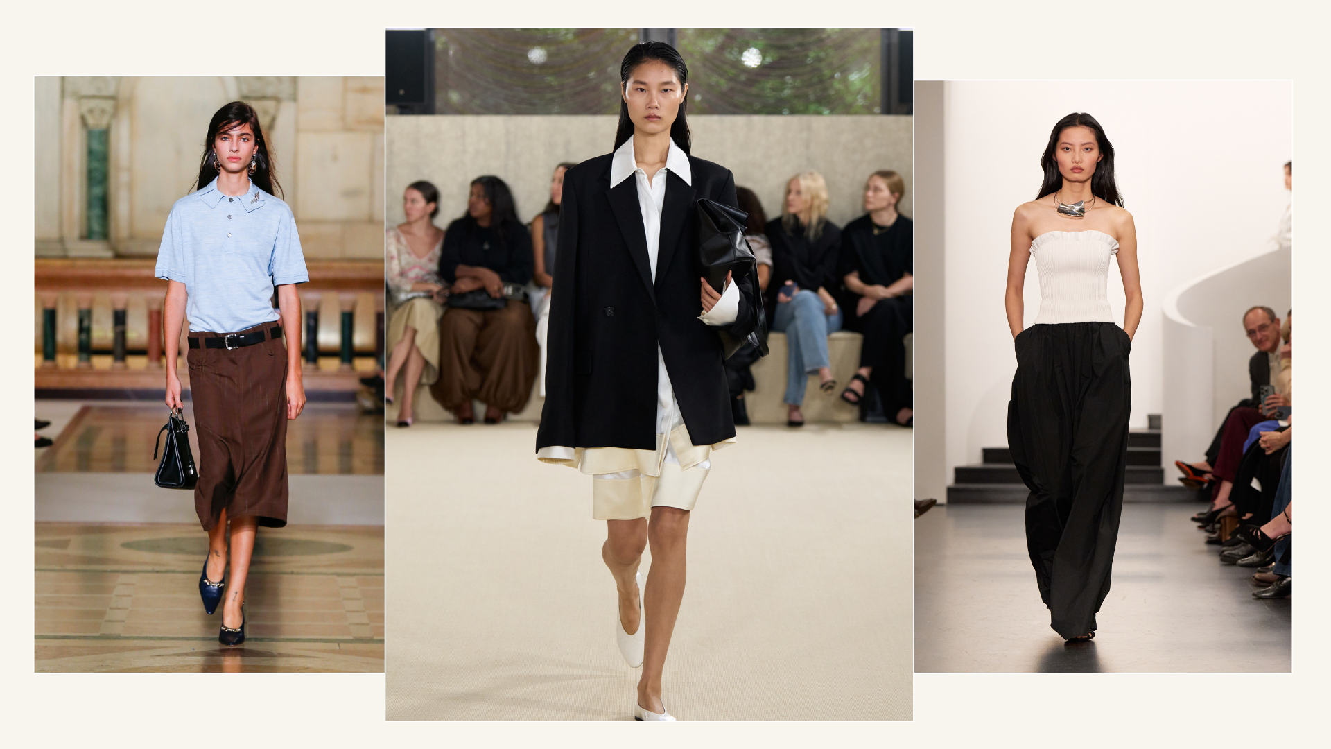 Spring/Summer 26 runway minimalist trend x 3 models