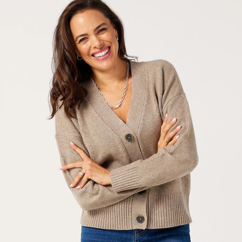 QVC x Ruth Langsford taupe cardigan