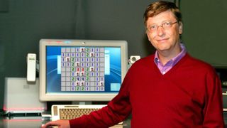 Bill Gates in front of a PC.