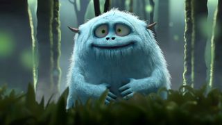 An AI-generated image of a blue creature from the AI animated movie Critterz
