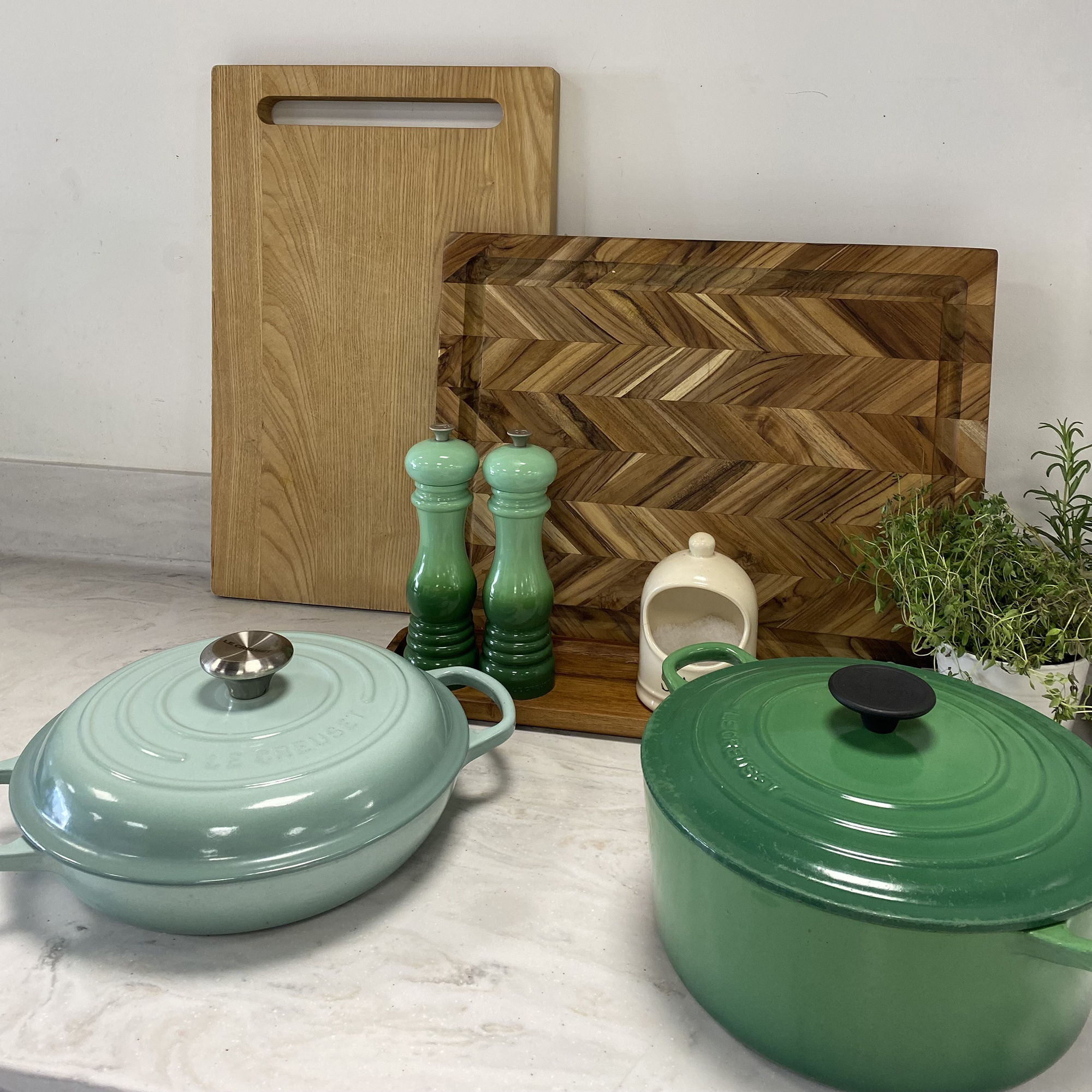 Le Creuset dishes at the test centre