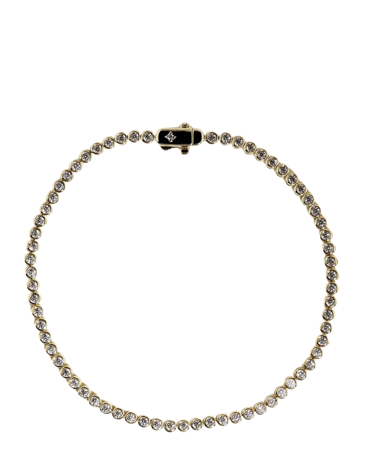 Lab Diamond Tennis Chain Bracelet in Solid Gold